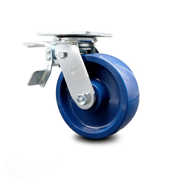 Service Caster 6 Inch Solid Polyurethane Caster with Ball Bearing and Total Lock Brake SCC SCC-TTL30S620-SPUB - main